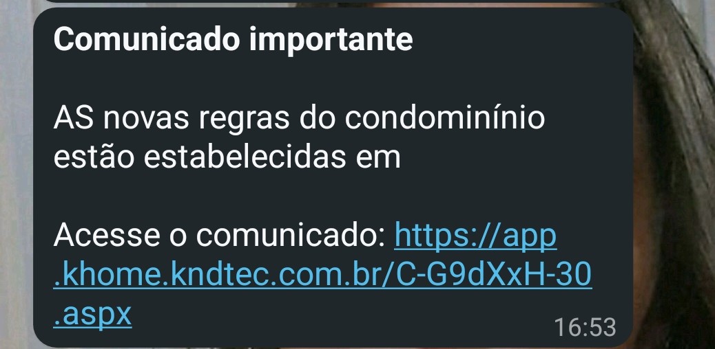Tela de envio e histórico de comunicados no kHome